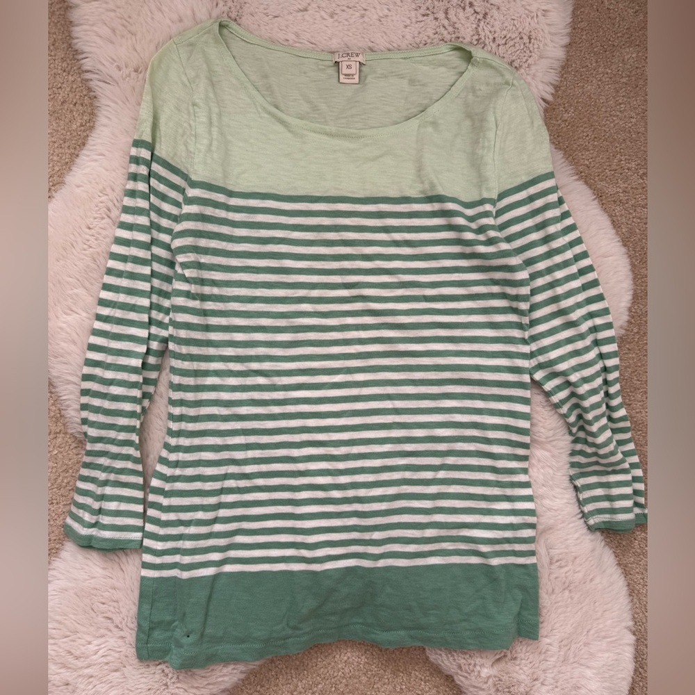 J. Crew Mint Green Long Sleeve Top